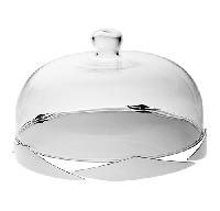 Stainless steel cake stand with its dome - Plat a gateau + cloche 31cm